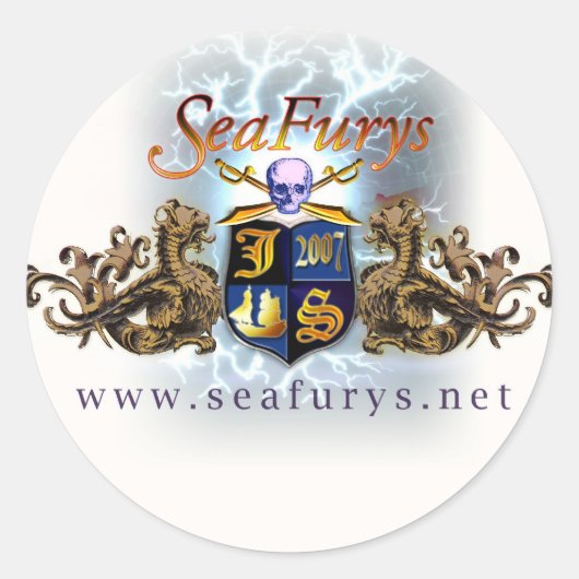 SeaFurys Schild (weiß) Aufkleber (Vorderseite)
