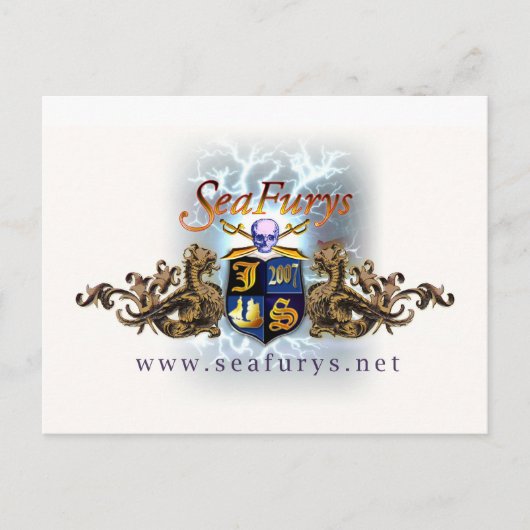 SeaFurys Schild (weiß) Postkarte (Vorderseite)