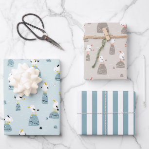 Seageln im Set zum Wrapping Paper von Seashore 3 Geschenkpapier Set