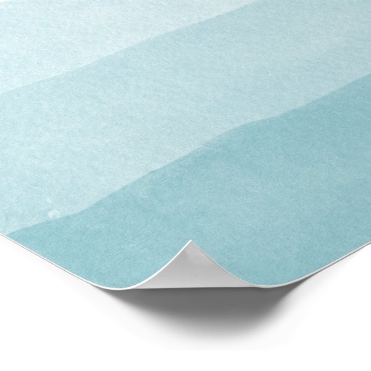 Seaglass Aqua Gradient Colorblock Poster (Ecke)