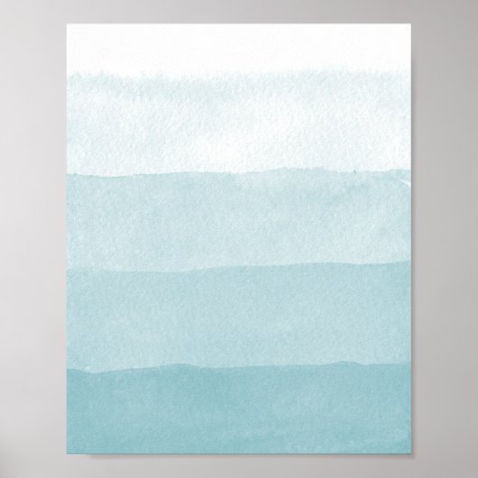 Seaglass Aqua Gradient Colorblock Poster (Vorne)