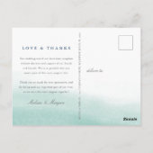 Seaglass Coastal Watercolor Hochzeit Vielen Dank Postkarte (Rückseite)
