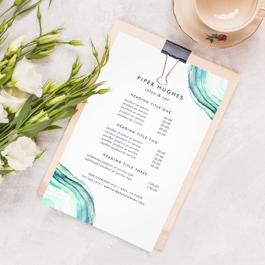 Seaglass Geode | Preise und Dienstleistungen Flyer