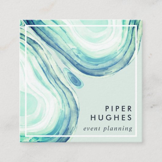 Seaglass Geode Quadratische Visitenkarte (Vorderseite)