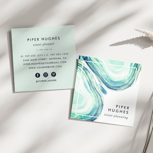 Seaglass Geode Quadratische Visitenkarte