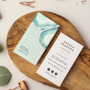 Seaglass Geode   Vertikale soziale Medien Visitenkarte