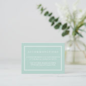 Seaglass Green Wedding Hotel Accommodation Cards Begleitkarte (Stehend Vorderseite)