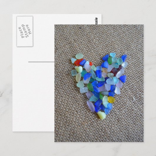 Seaglass Heart1 Postkarte (Vorne/Hinten)