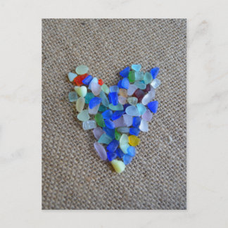 Seaglass Heart1 Postkarte