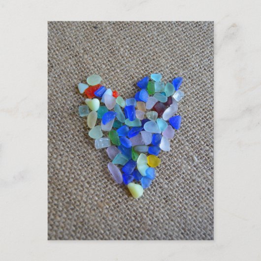 Seaglass Heart1 Postkarte (Vorderseite)