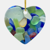 Seaglass-Herzverzierung Keramik Ornament (Vorne)