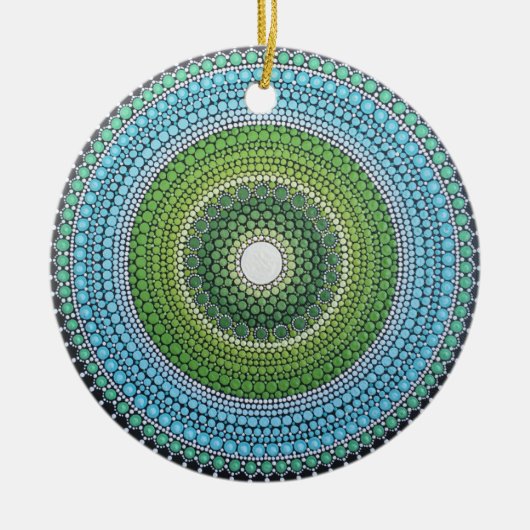 Seaglass Mandala Keramikornament (Vorne)