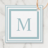 Seaglass-Monogramm mit weißem Quadratzoll Geschenkanhänger (Rückseite)