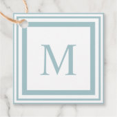 Seaglass-Monogramm mit weißem Quadratzoll Geschenkanhänger (Vorderseite)