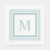 Seaglass-Monogramm mit weißem Quadratzoll Serviette (Vorderseite)