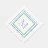 Seaglass-Monogramm mit weißem Quadratzoll Serviette (Ecke)