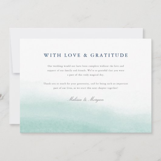Seaglass Tides | Coastal Watercolor Wedding Foto Dankeskarte (Vorderseite)