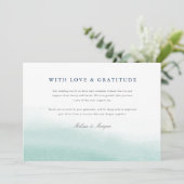 Seaglass Tides | Coastal Watercolor Wedding Foto Dankeskarte (Stehend Vorderseite)