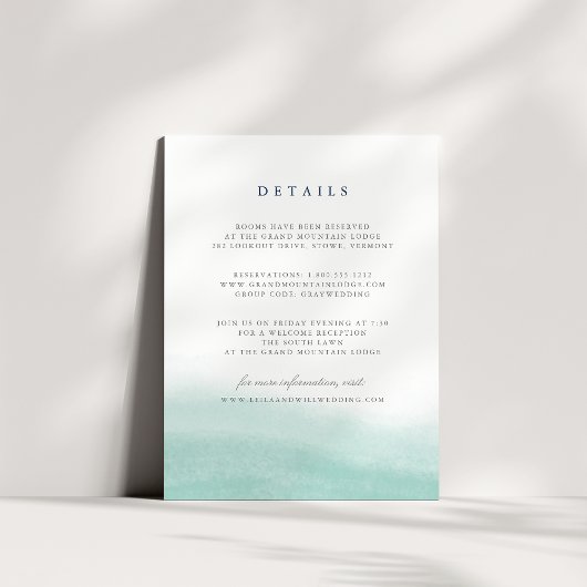Seaglass Tides Guest Information Card Begleitkarte