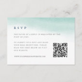 Seaglass Tides | Pale Mist Green QR Code RSVP Karte (Vorderseite)