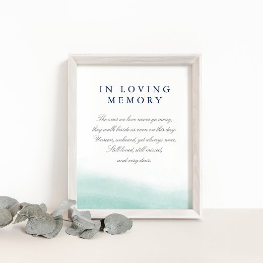Seaglass Tides Wedding Memorial Sign Poster