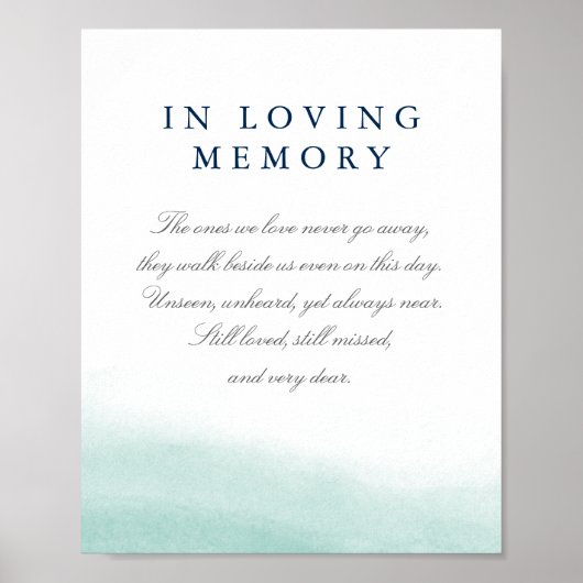 Seaglass Tides Wedding Memorial Sign Poster (Vorne)