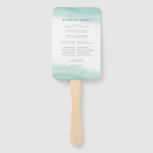 Seaglass Tides Wedding Program Fächer (Rückseite)