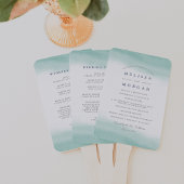 Seaglass Tides Wedding Program Fächer