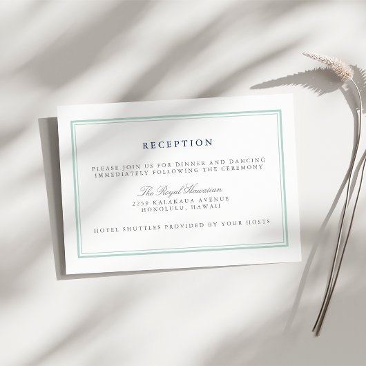 Seaglass Tides Wedding Reception Begleitkarte