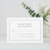Seaglass Tides Wedding RSVP Karte (Stehend Vorderseite)