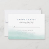 Seaglass Tides Wedding RSVP Karte (Vorderseite)