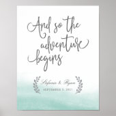 Seaglass Tides Wedding Welcome Sign Poster (Vorne)