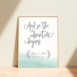 Seaglass Tides Wedding Welcome Sign Poster