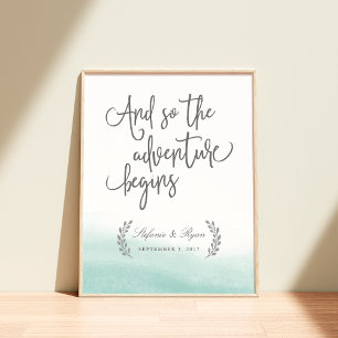 Seaglass Tides Wedding Welcome Sign Poster