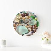 Seaglass Wall ucks umgeht Muscheln Strandküste Große Wanduhr (Zuhause)