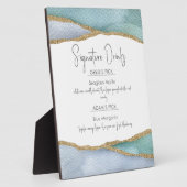 Seaglass Wasserfarbe Signature Drinks Hochzeitszei Fotoplatte (Seite)