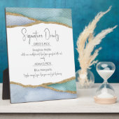 Seaglass Wasserfarbe Signature Drinks Hochzeitszei Fotoplatte (Seite)