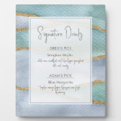 Seaglass Wasserfarbe Signature WedgeDrink Zeichen Fotoplatte (Vorderseite)