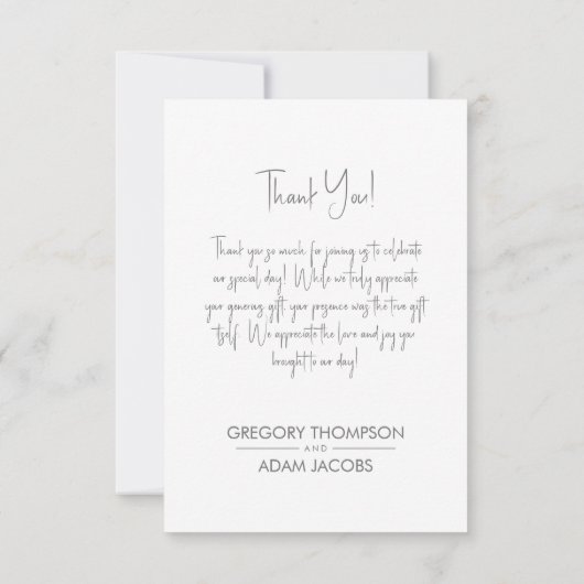 Seaglass Watercolor Gold Accent Wedding Foto Dankeskarte (Rückseite)