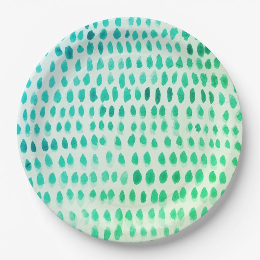 Seaglass Watercolor-Muster Pappteller (Vorderseite)