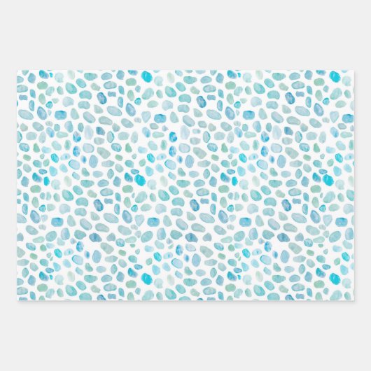 Seaglass Watercolor Painting Beach Geschenkpapier Set (Vorderseite 2)
