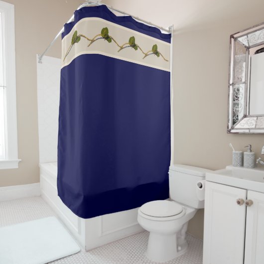 Seagrape Blooms - Navy Duwer Vorhang (Beispiel)