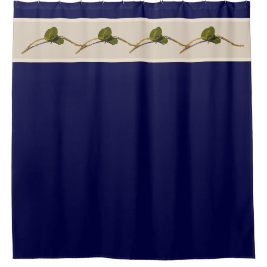 Seagrape Blooms - Navy Duwer Vorhang (Vorderseite)