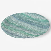 Seagrass Abstrakte Aquarelltextur Pappteller (Schrägansicht)