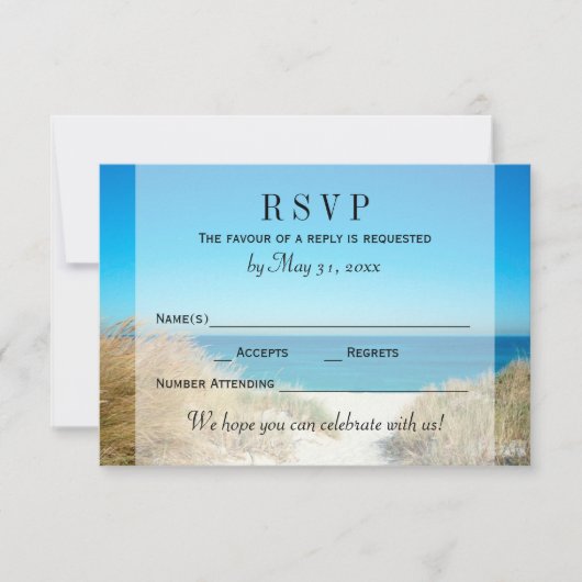 Seagrass Beach Wedding UAWG Response RSVP Karte (Vorderseite)