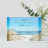 Seagrass Beach Wedding UAWG Response RSVP Karte (Stehend Vorderseite)
