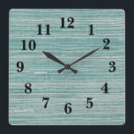 Seagrass Texture Beach Deco Square Wall Uhr<br><div class="desc">Enjoy für seagrass beach clock.</div>