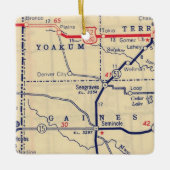 Seagraves TX Vintag Map Keramikornament (Vorderseite)