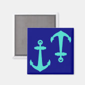 Seagreen Anchor im Design der weißen Küste Magnet (Vorderseite/Rückseite)