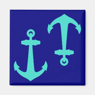 Seagreen Anchor im Design der weißen Küste Magnet